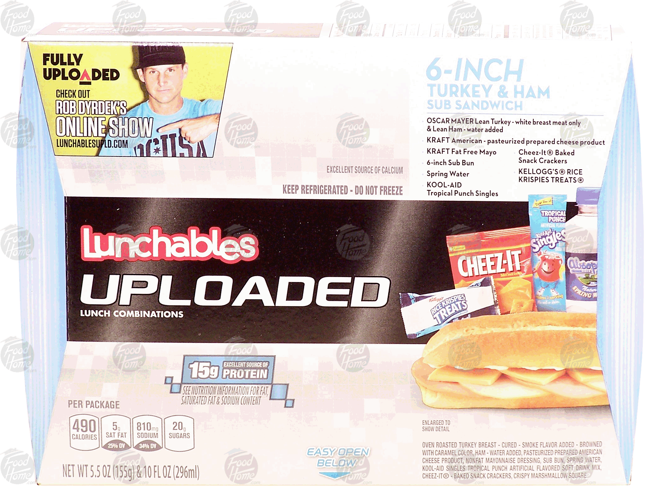 Oscar Mayer Lunchables uploaded; lunch combinations, 6-inch turkey & ham sub sandwich, 5.5 oz & 10 fl oz drink Full-Size Picture